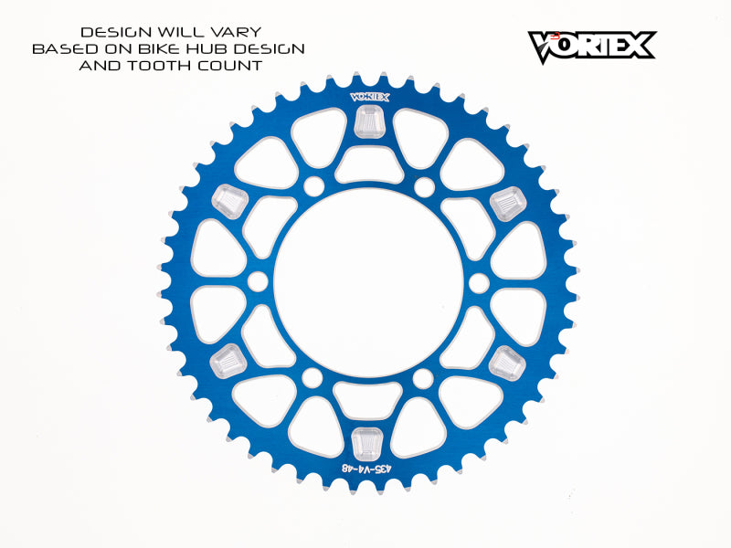 Vortex Racing V4 43 Tooth 520 Rear Sprocket - Blue