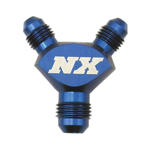 Nitrous Express 3AN x 3AN x 3AN Billet Pure-Flo Y Fitting - Blue