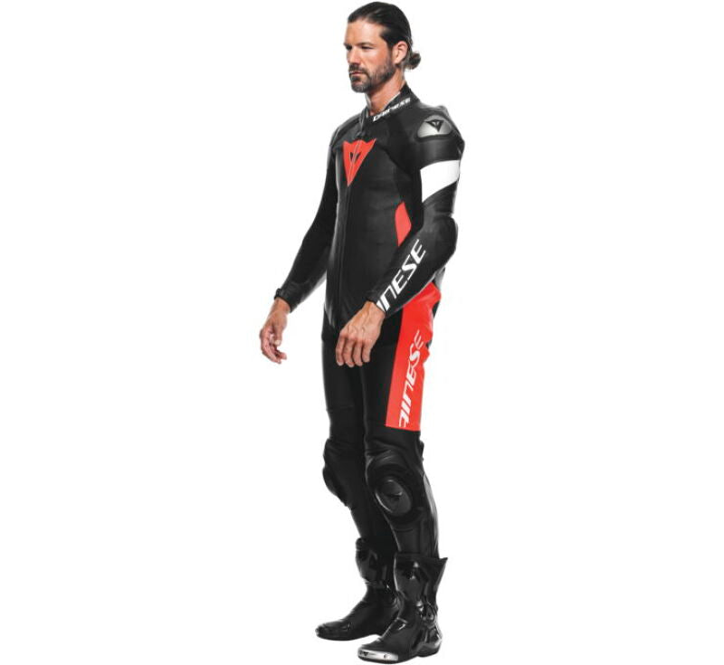 Dainese Tosa 1PC Leather Suit Perforated Black/Fluorescent Red/White Size - 54