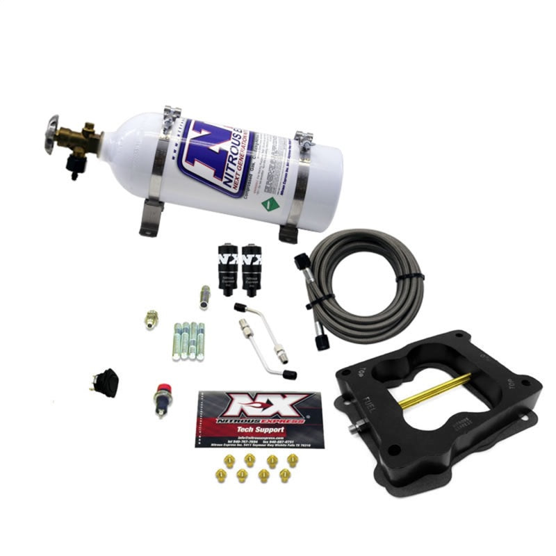 Nitrous Express Q-Jet/Holley Spread Bore Hitman Nitrous Kit (100-150-200HP) w/5lb Bottle