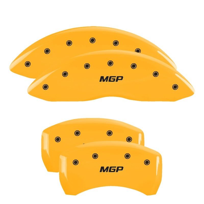 MGP Front set 2 Caliper Covers Engraved Front With out stripes/Dodge Yellow finish black ch