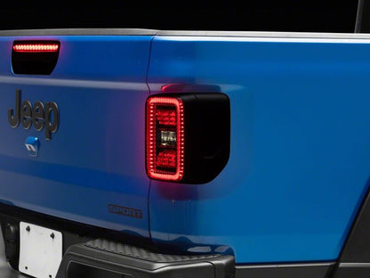 Raxiom 20-26 Jeep Gladiator JT Axial Series LED Tail Lights- Black Housing- Smoked Lens