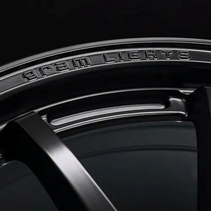 Gram Lights 57NR LIMITED II 18x7.5 +38 5-114.3 Semigloss Black Wheel w/ Black Cap/Stickers/Air Valve