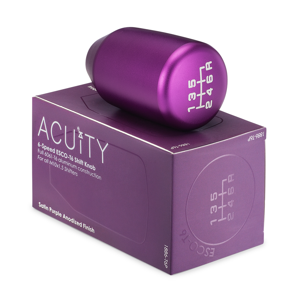ESCO-T6 Shift Knob in Satin Purple Anodized Finish