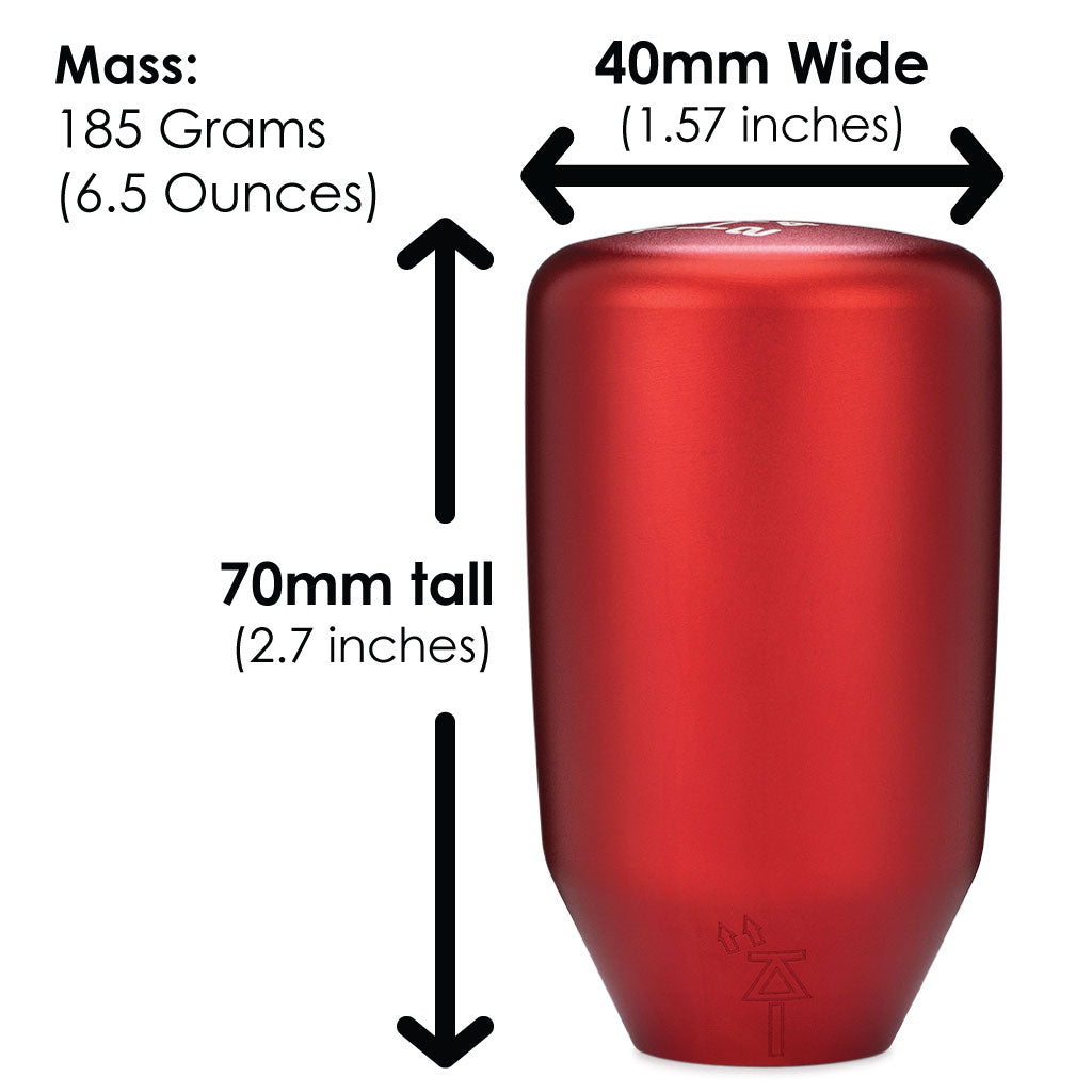 ESCO-T6 Shift Knob in Satin Red Anodized Finish