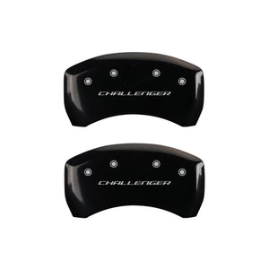 MGP 4 Caliper Covers Engraved Front & Rear Block/Challenger Black finish silver ch