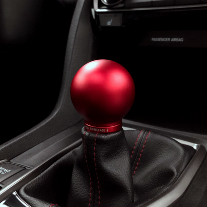 POCO Low-Profile Shift Knob in Satin Red Anodized Finish