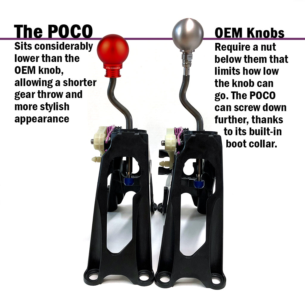 POCO Low-Profile Shift Knob in Satin Red Anodized Finish