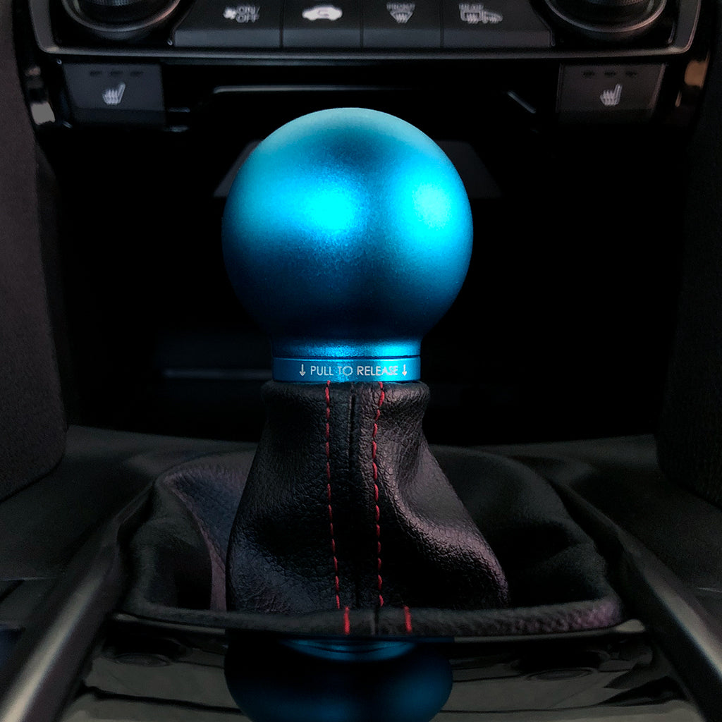 POCO Low-Profile Shift Knob in Satin Teal Anodized Finish