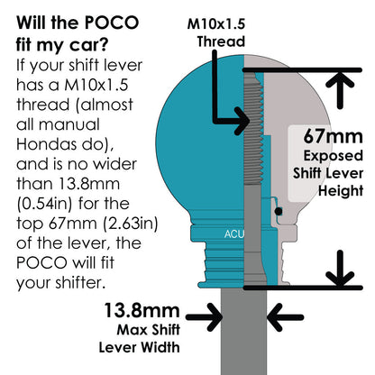 POCO Low-Profile Shift Knob in Satin Teal Anodized Finish