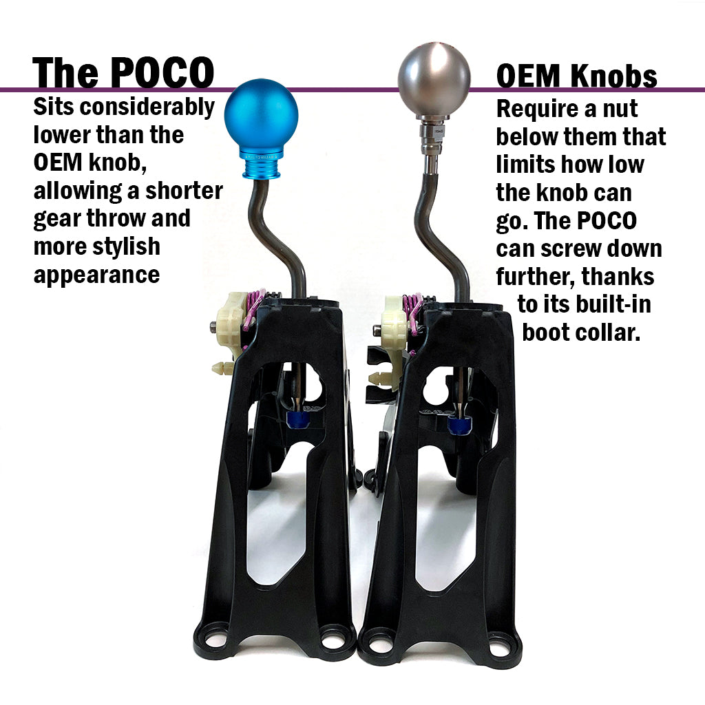 POCO Low-Profile Shift Knob in Satin Teal Anodized Finish