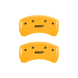 MGP 4 Caliper Covers Engraved Front & Rear MGP Yellow Finish Black Char 2006 Dodge Charger