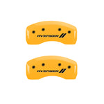 MGP 4 Caliper Covers Engraved Front & Rear With stripes/Avenger Yellow finish black ch