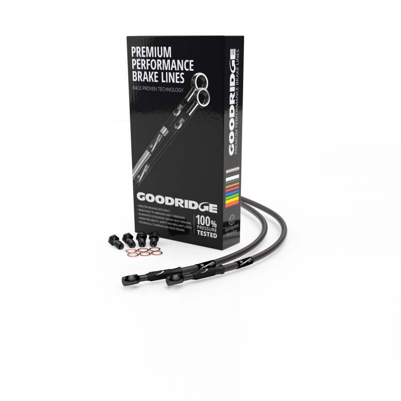 Goodridge 05-06 Yamaha DT125X Carbon Rear SS Brake Lines w/Black Fittings