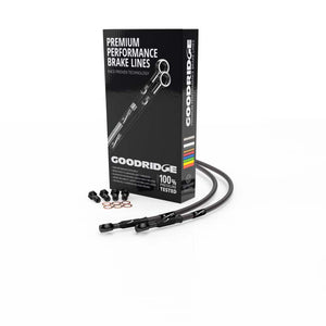 Goodridge 05-10 Triumph Speed III 1050 Carbon Race Front SS Brake Lines w/Black Fittings