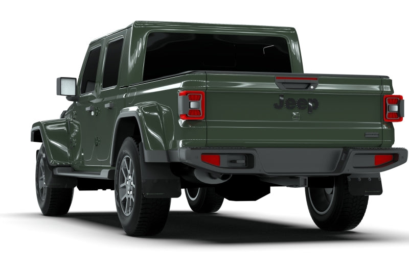 Rally Armor 19-25 Jeep JT Gladiator (Mojave/Rubicon) Black Mud Flap w/Grey Logo