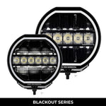 Go Rhino Xplor Blackout Series Maxline LED Hi/Low Beam w/Multi DRL (Surface Mount) 9in. - Blk