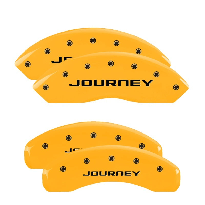 MGP 4 Caliper Covers Engraved Front & Rear With out stripes/Journey Yellow finish black ch
