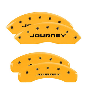 MGP 4 Caliper Covers Engraved Front & Rear With out stripes/Journey Yellow finish black ch