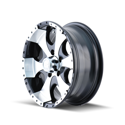ION Type 136 15x6 / 5x114.3 BP / 0mm Offset / 83.82mm Hub Black/Machined Wheel