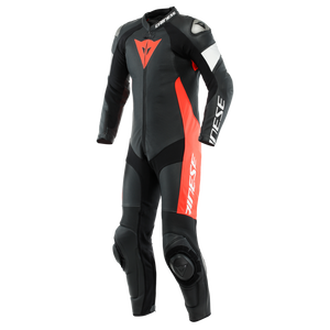 Dainese Tosa 1PC Leather Suit Perforated Black/Fluorescent Red/White Size - 54