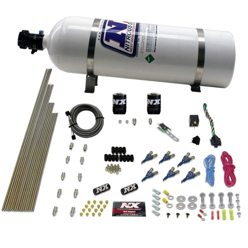 Nitrous Express 6 Cyl Gas Nitrous Kit (150-375HP) w/15lb Bottle