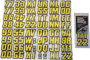 Hardline Snowmobile Lettering Registration Kit 2 in. - 500 Yellow/Black