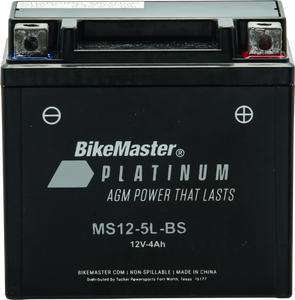 BikeMaster AGM Battery - MS12-5L-BS