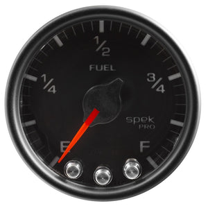 Autometer Spek-Pro Gauge Fuel Level 2 1/16in 0-270 Programmable Blk/Blk