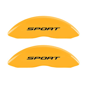 MGP 4 Caliper Covers Engraved Front & Rear No Bolts/Sport 2015 Yellow finish black ch