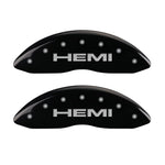 MGP 4 Caliper Covers Engraved Front & Rear Hemi Black finish silver ch