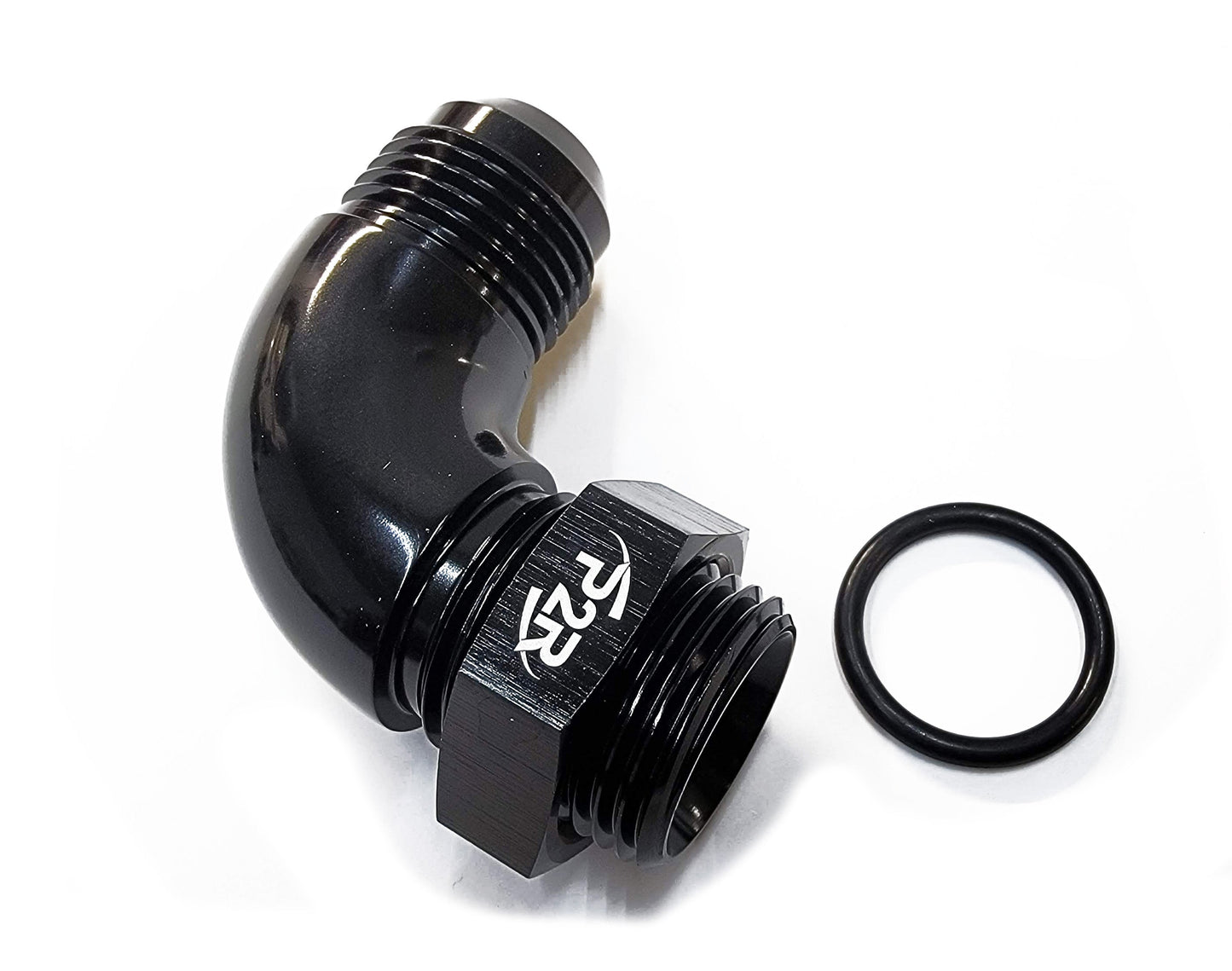 P2R PowerRevRacing - 10an to 10an ORB 90° AN FULL FLOW ADAPTER