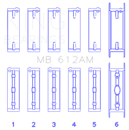 King Engine Bearings Volvo 520/B5252 Main Bearing Set - Size STD