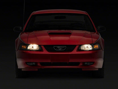 Raxiom 99-04 Ford Mustang Axial Series OEM Style Replacement Headlights- Black Housing (Smoked Lens)