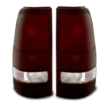 Raxiom 99-02 Chevrolet Silverado 1500 Fleetside Axial Series Tail Lights- Black- Midnight Red Lens