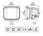 Go Rhino Xplor Blackout Series Cube LED Sideline Flood Light Kit (Surface Mount) 4x3 - Blk (Pair)