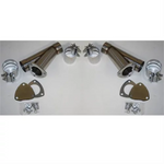 Granatelli 4.0in Stainless Steel Manual Dual Exhaust Cutout Kit w/Slip Fit & Band Clamps