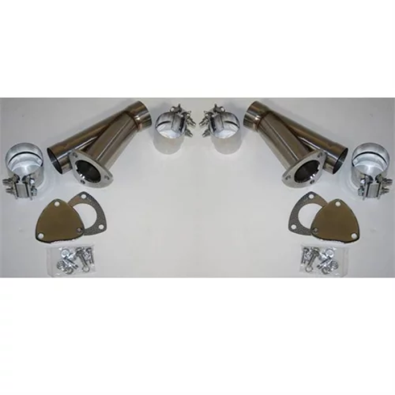 Granatelli 3.5in Stainless Steel Manual Dual Exhaust Cutout Kit w/Slip Fit & Band Clamp