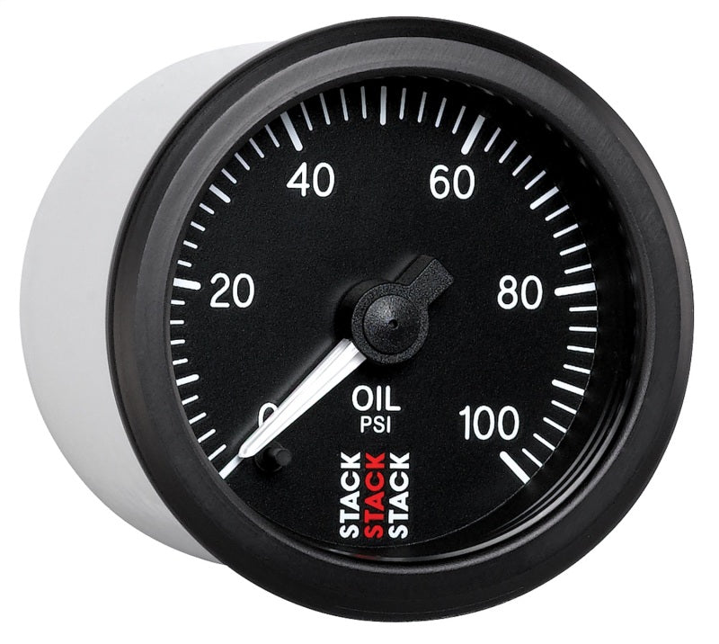 Autometer Stack 52mm 0-100 PSI 1/8in NPTF Male Pro Stepper Motor Oil Pressure Gauge - Black