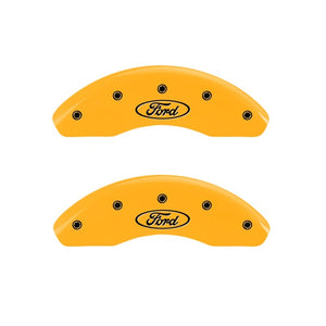 MGP 2 Caliper Covers Engraved Front Oval Logo/Ford Yellow Finish Blk Char 2002 Ford Ranger