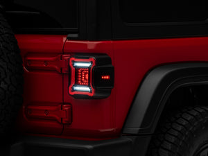 Raxiom 18-22 Jeep Wrangler JL Axial Series Plateau LED Tail Lights- Black Housing (Smoked Lens)