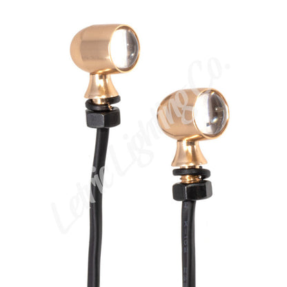 Letric Lighting 12mm Mini White Running Amber Turn Signal LED - Gold Anodized