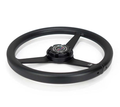 NRG Aluminum Steering Wheel 330mm - Heritage Solid Spoke - Ergonomic Grip - Anadized Black