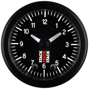 Autometer Stack Analog Clock Gauge - Black