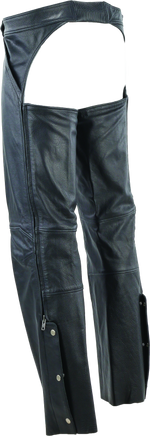 River Road Plains Leather Chaps Black - Large