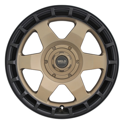 Weld Off-Road Ridge 17x9 - 5x114.3 / 5x127 BP - ET-12 - 78.1mm CB - Satin Bronze Wheel (Black Ring)