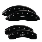 MGP 4 Caliper Covers Engraved Front & Rear No Bolts/St Black Finish Silver Char 2017 Ford Fusion