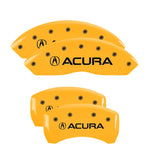 MGP 4 Caliper Covers Engraved Front & Rear Acura Yellow Finish Black Char 2019 Acura RDX