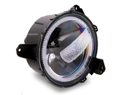 Raxiom 18-23 Jeep Wrangler JL Axial Series 9-In LED Headlights- Black Housing (Clear Lens)