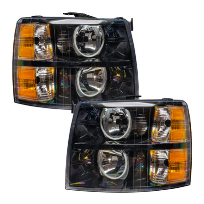 Oracle 07-13 Chevy Silverado SMD HL - Blk - Round Style - ColorSHIFT w/ BC1 Controller